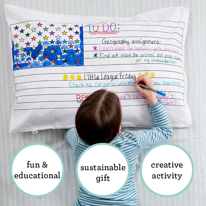 Coloring Pillowcase for Kids – Reusable DIY Pillow Cover - Image 3