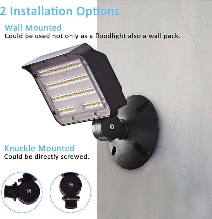 30W LED Flood Light with Knuckle, Outdoor Security Fixture Light with - Image 3