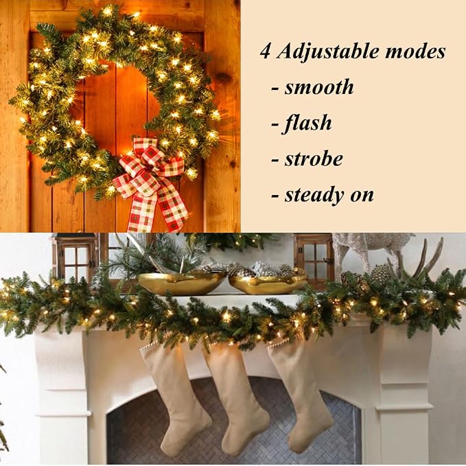 3 Pack Rechargeable Fairy Lights 10ft 30 LED, 4 Modes Battery Copper Wire - Image 4