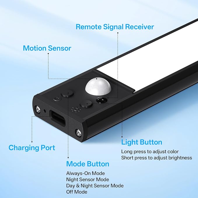 Under Cabinet Lighting Wireless, Motion Sensor Light Indoor Rechargeable - Image 8