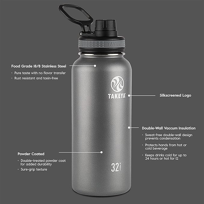 Takeya Originals 24 oz Vacuum Insulated Stainless Steel Water Bottle - Image 4