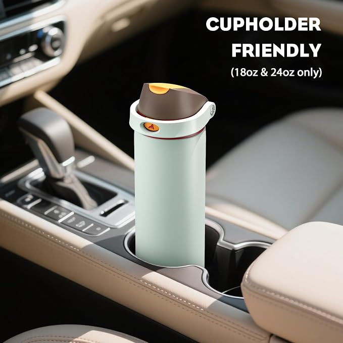 POWCAN 18 oz Travel Water Bottle: 2-in-1 Push-Button Spout & Quick-Flip Straw - Image 5