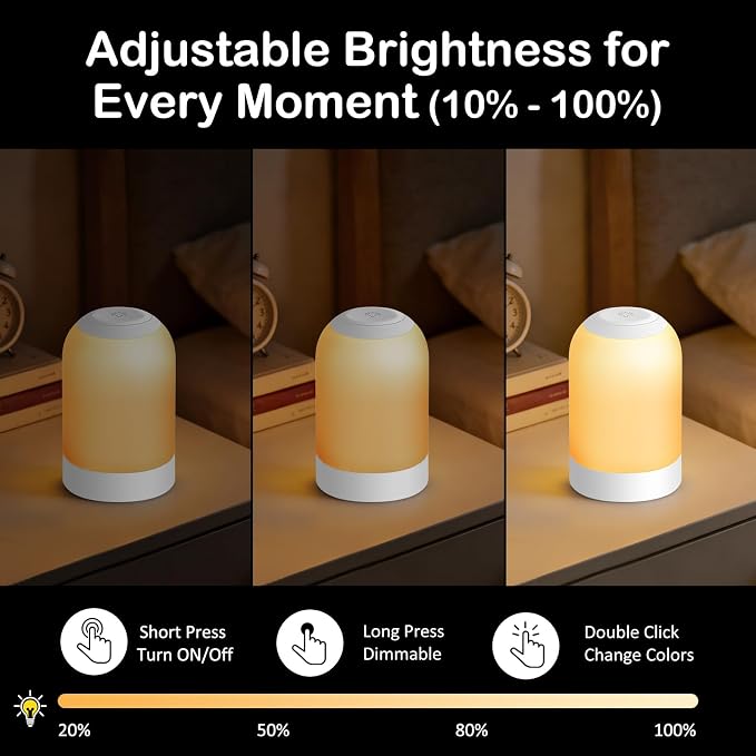 Rechargeable Night Light, LED Bedside Lamp - Image 4