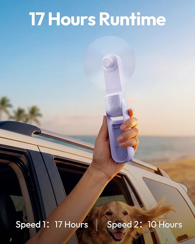 Gaiatop Portable Handheld Fan, 3 in 1 Mini Fan Handheld, Foldable Personal Fans - Image 3