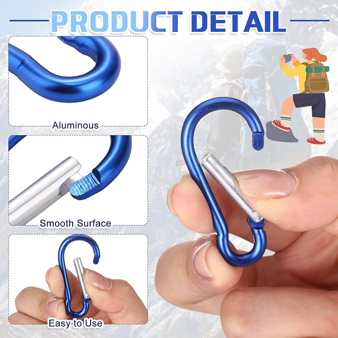 Yaocom 300 Pcs 2" Carabiner Bulk Small Carabiner Clip - Image 3