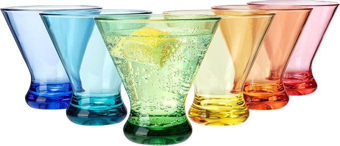 KOXIN-KARLU 9 oz Acrylic Martini Glasses, Plastic Stemless Martini Cocktail by KOXIN-KARLU