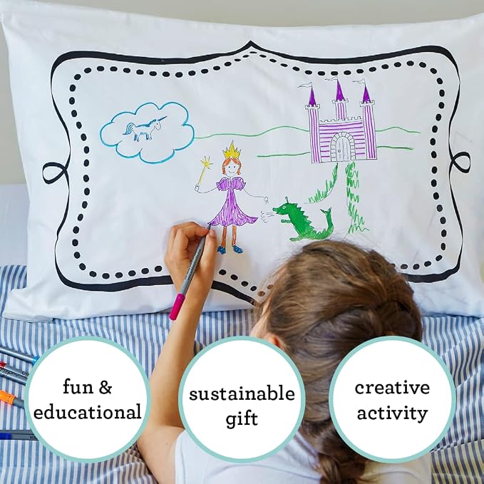Coloring Pillowcase for Kids – Reusable DIY Pillow Cover - Image 3