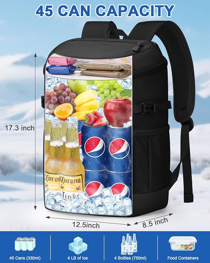 Pritent Cooler Backpack for Men Women Insulated Waterproof Backpack Cooler Leak - Image 5