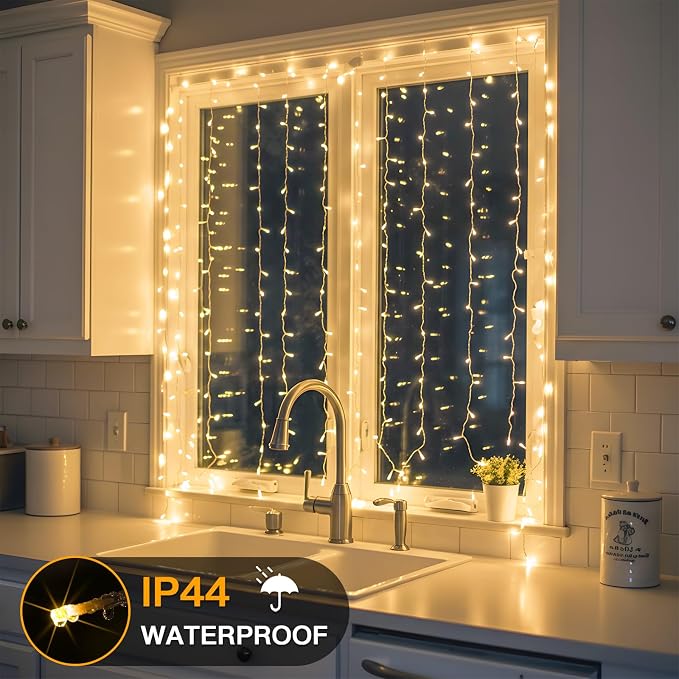 suddus Curtain Lights for Bedroom, 150 Led Hanging String Light Outdoor - Image 6