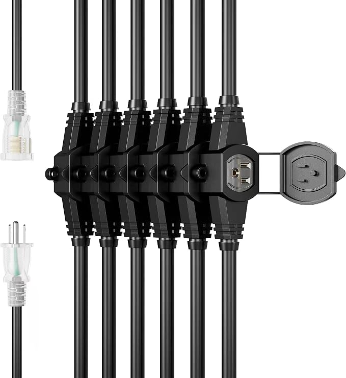 25FT Power Extension Cord 3 Prong, 16 Gauge SJTW 5-15R Cable Male Plug to - Image 3