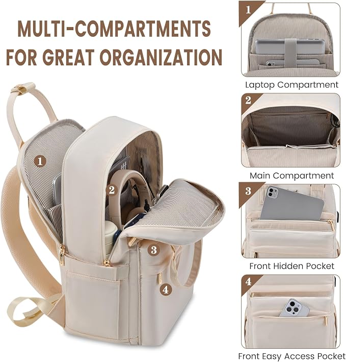 LOVEVOOK Laptop Backpack for Women 15.6 Inch Laptop Bag - Image 2