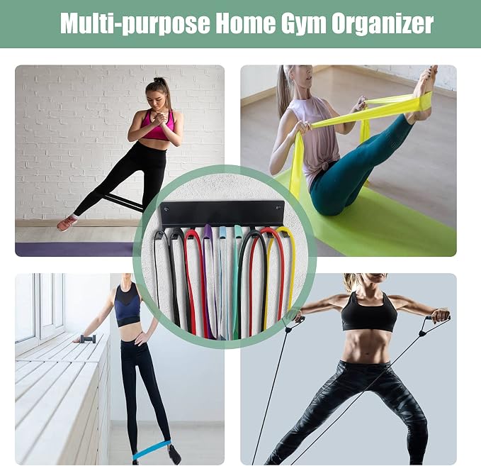 Multi-Purpose Storage Rack for Resistance Bands, Jump Ropes, Foam Rollers - Image 3