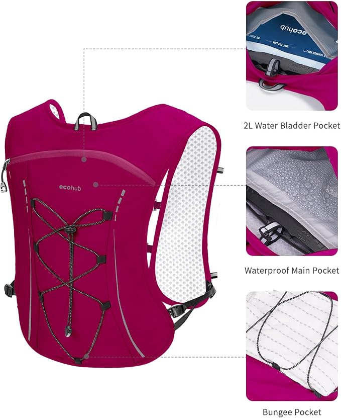 ECOHUB Running Hydration Vest Backpack, Lightweight Breathable Pack - Image 3