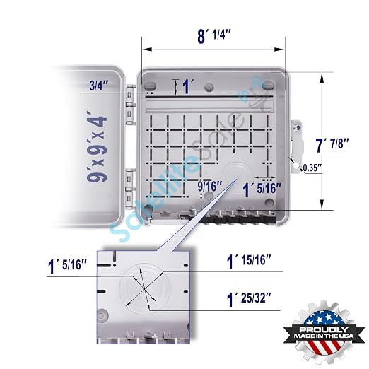 SatelliteSale Weatherproof Junction Box Heavy Duty Enclosure 9x9x4 Inches - Image 3
