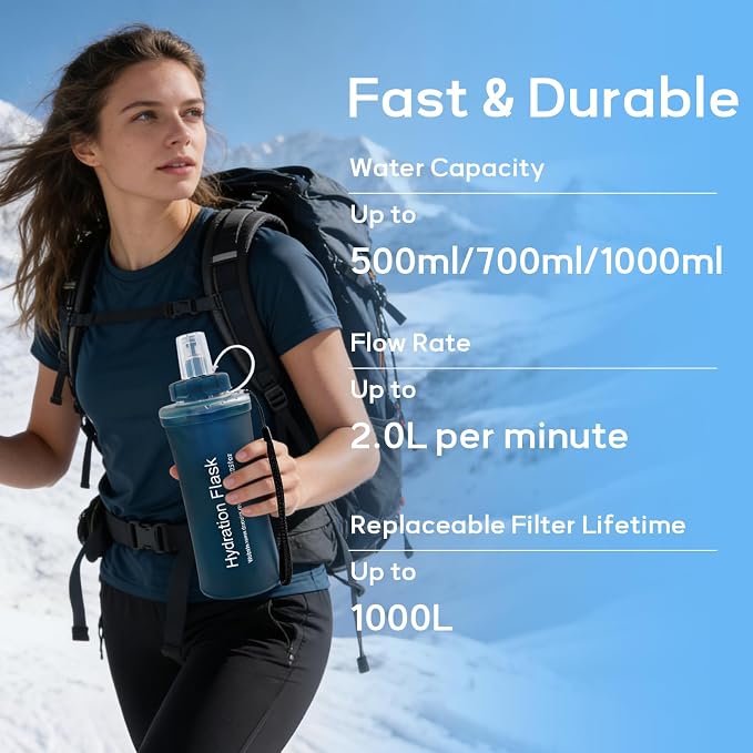 700ml Soft Flask Water Bottle, Collapsible Water Bottle - Image 6