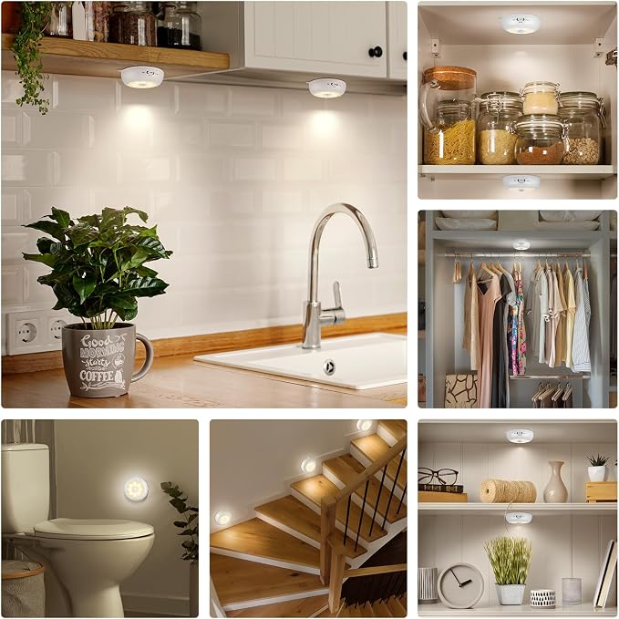 Reoshine Motion Sensor Light Indoor AA Battery Operated, Under Cabinet Lighting - Image 7