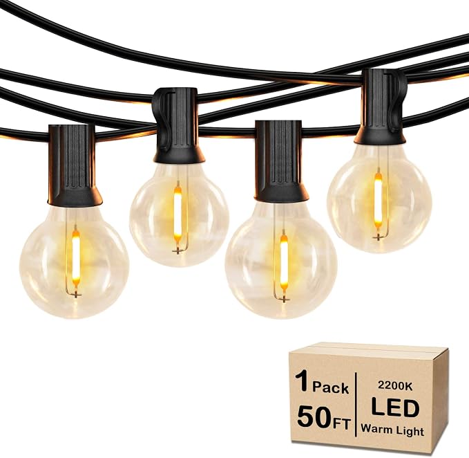 VerRon 50FT LED G40 Globe String Lights, Shatterproof Outdoor Patio String - Image 8