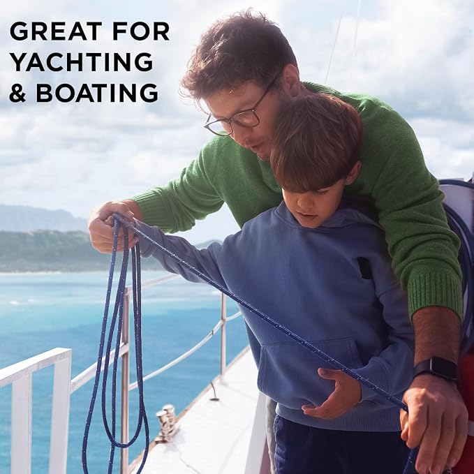 TECEUM Rope – 90 Feet x 3/8 Inch – Black – Strong All-Purpose Utility Rope – - Image 7