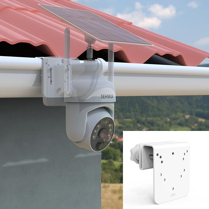 Gutter Mount Compatible with SEHMUA RBX-S73 Solar Security Camera, by Koroao