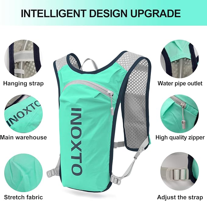 INOXTO Running Hydration Vest Backpack, Lightweight Insulated Pack - Image 4