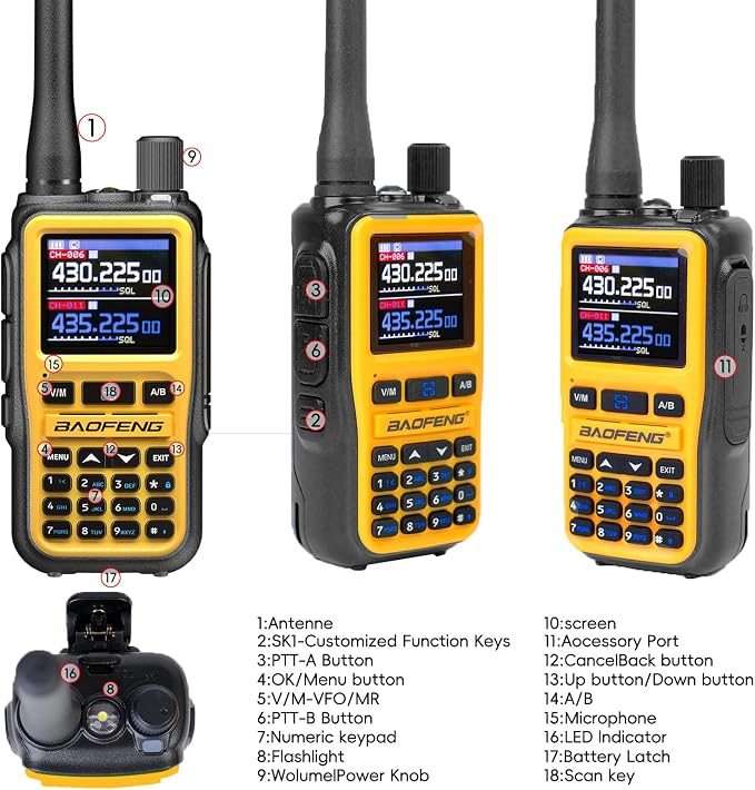 BAOFENG UV5RMINI Two Way Radio NOAA Weather Radio Dual PTT 999CH Survival APP - Image 4