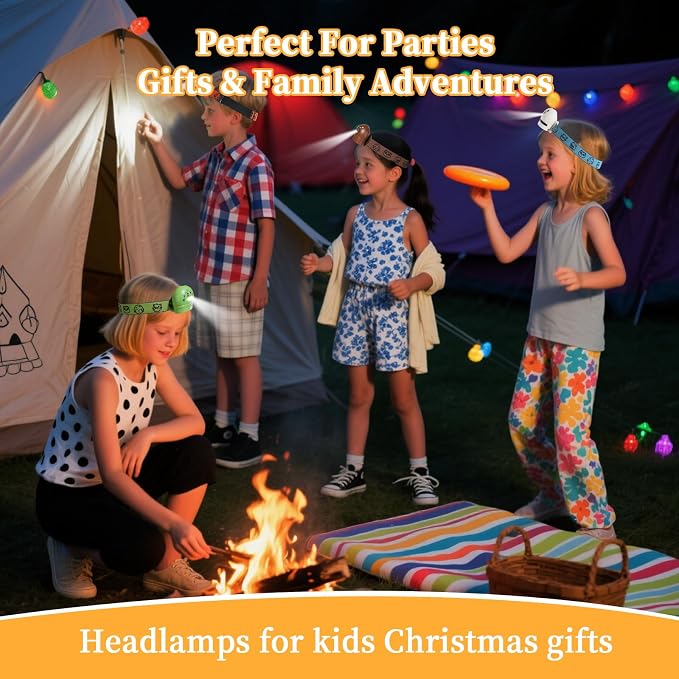 KunHe 8 Pack LED Kids Headlamp - Image 4