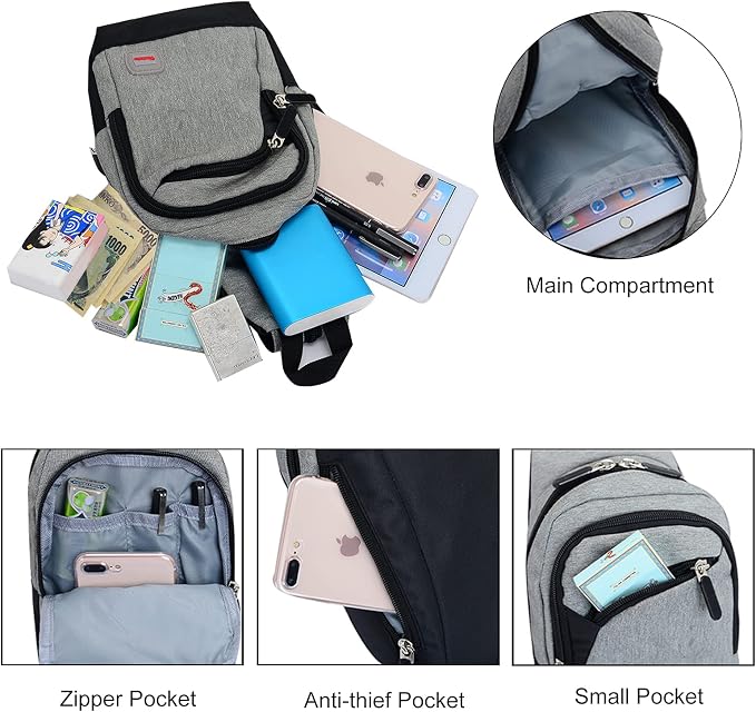 Peicees Small Sling Bag for Women Mens Convertible Crossbody Backpack Shoulder - Image 4