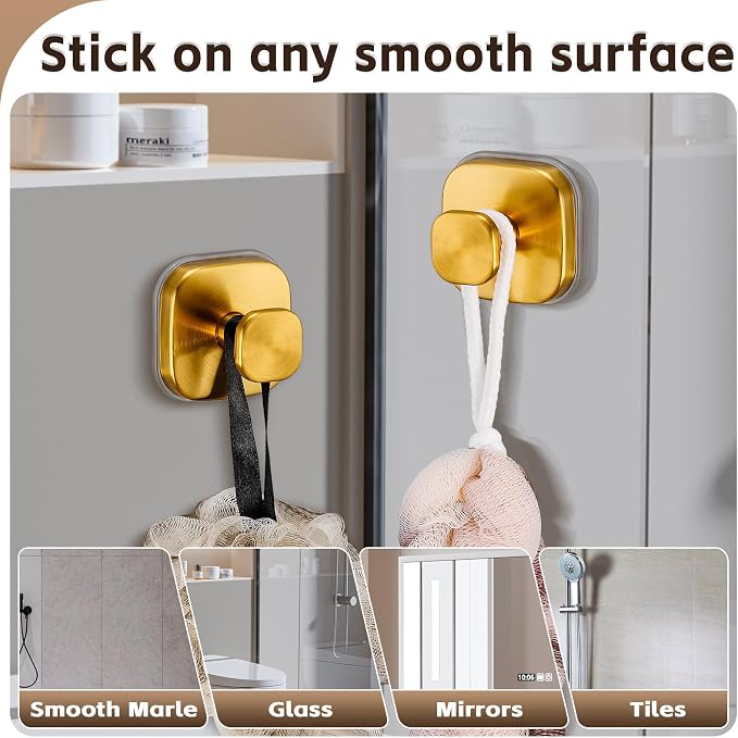 Suction Cup Hooks for Shower Heavy Duty No-Drill– Reusable Multi-Purpose Hooks - Image 3
