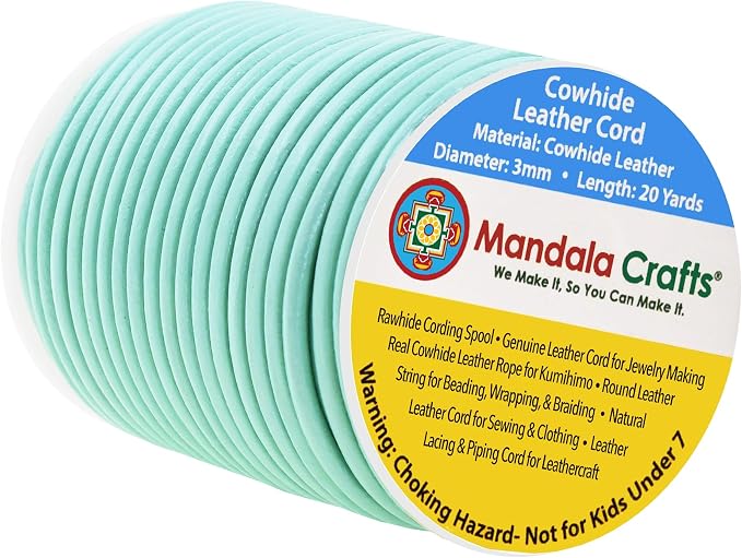 Mandala Crafts Round Genuine Mint Leather Cord by MandalaCrafts