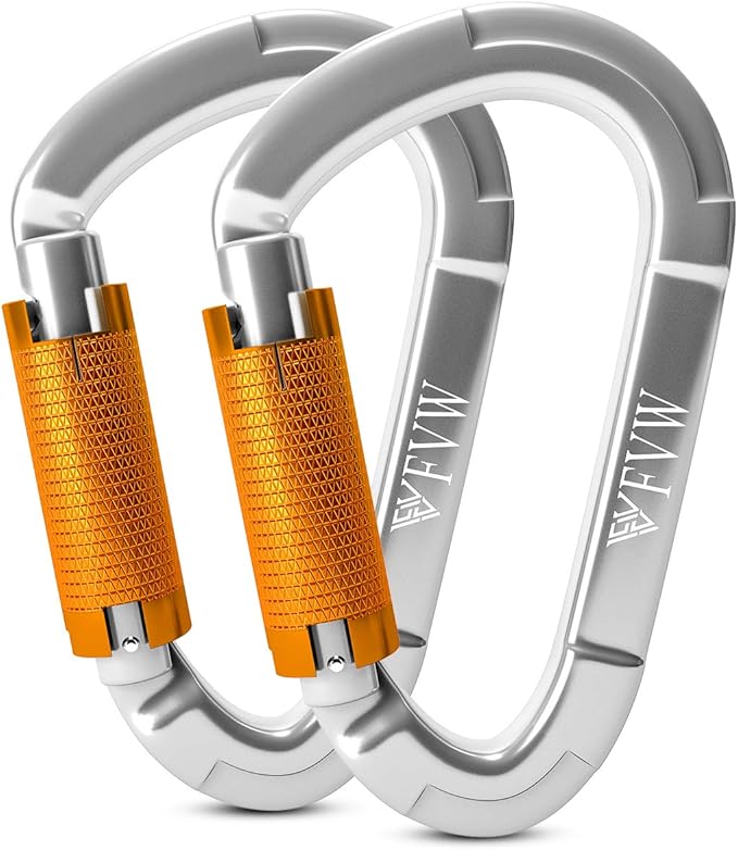 FVW Auto Locking Rock Climbing Carabiner Clips, Professional 25KN Heavy Duty by FVWELECTRICLUNCHBOX