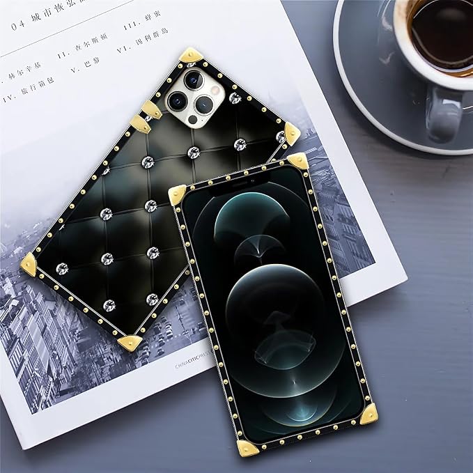 Compatible with iPhone 11 Pro Max Case, Shiny Black Sofa Crystal Luxury Golden - Image 6