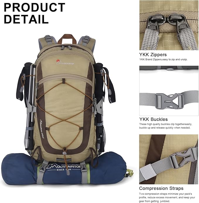 MOUNTAINTOP 25L/40L Hiking Backpack, Lightweight Travel Backpack - Image 5