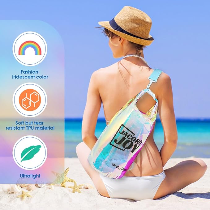 10L Dry Bag Iridescent TPU Waterproof Beach Bag - Image 4
