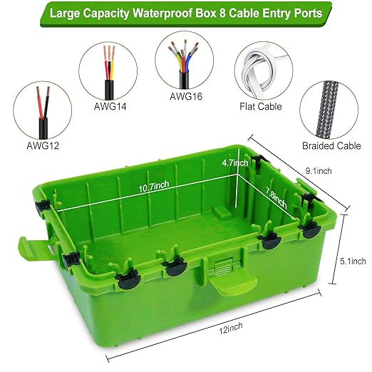 Large Outdoor Electrical Box Waterproof, IP54 Extension Cord Cover Weatherproof - Image 2