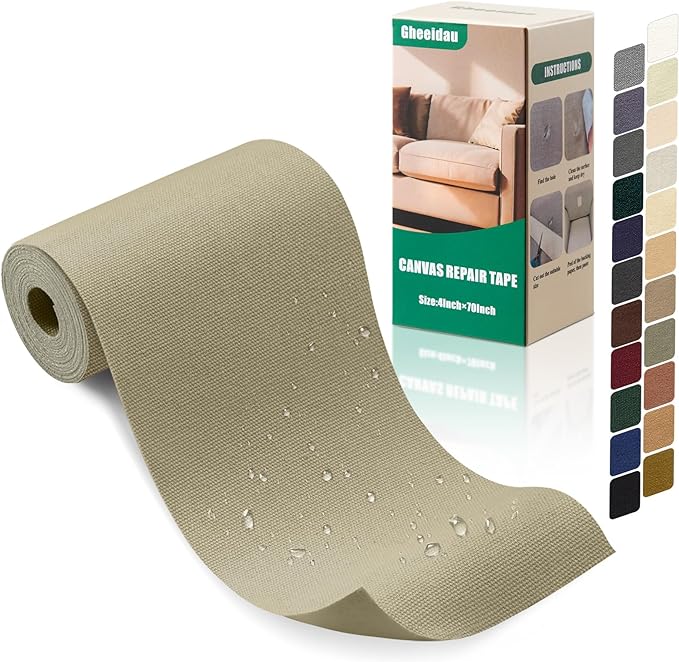 Gheeidau Canvas Repair Tape 4×70 Inch Waterproof Self-Adhesive Fabric Repair by Givethingsanewlife