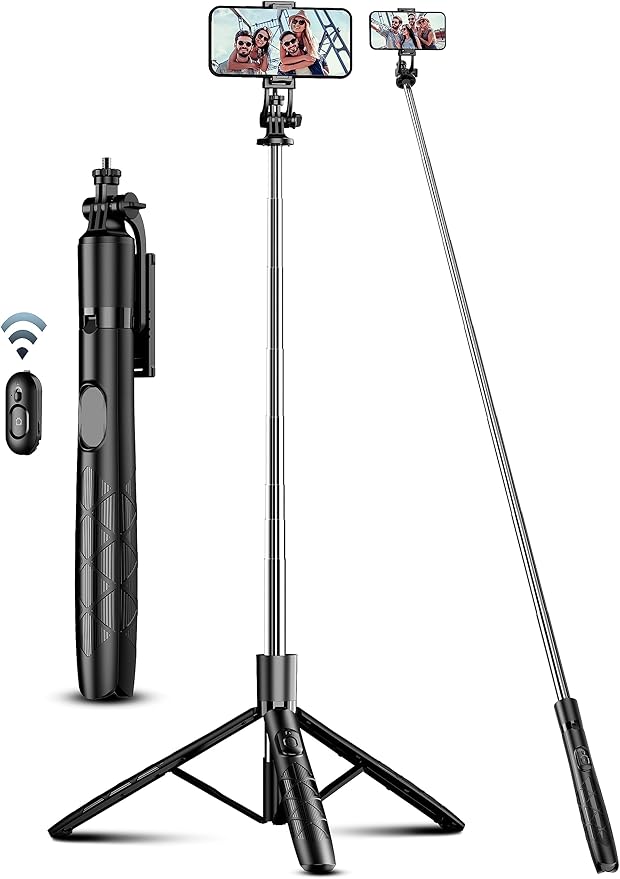 71" Phone Tripod & Selfie Stick, All in One Extendable Cell Phone Tripod by SelfieShow