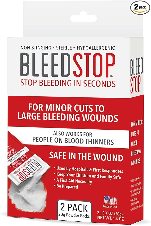 BleedStop™ First Aid Powder for Blood Clotting, Trauma Kit, Blood Thinner by BleedStop
