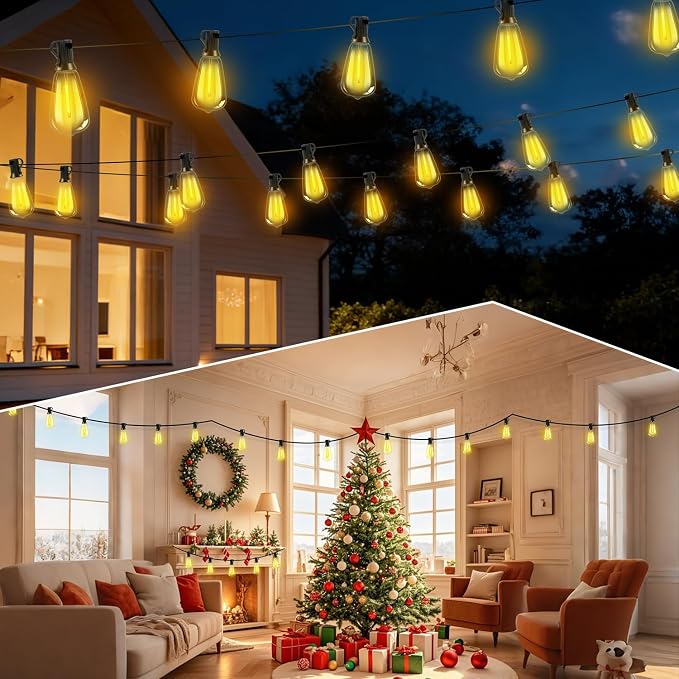 Solar Lights Outdoor Waterproof: ST38 100FT 30M Shatterproof Bulbs Patio Lights - Image 9
