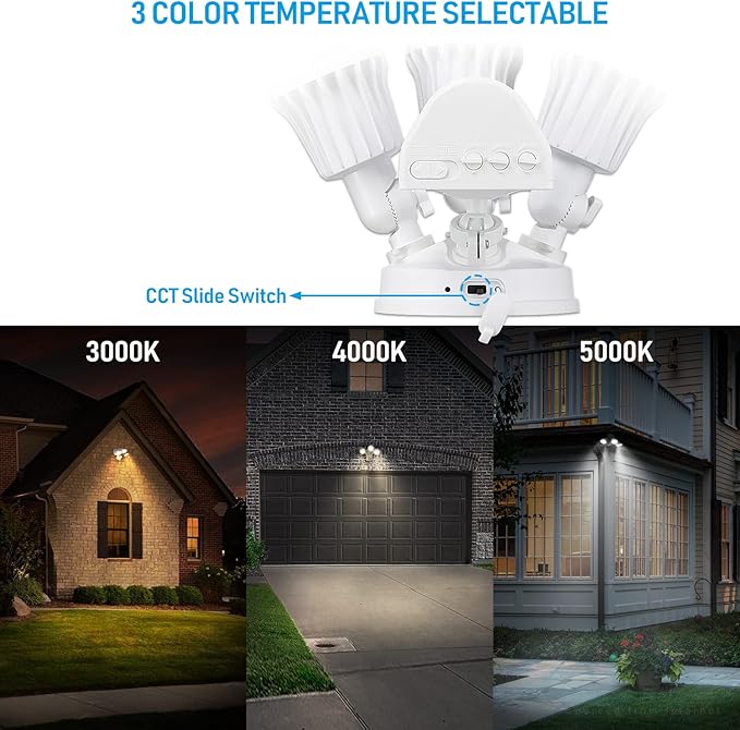 LEONLITE 3CCT LED Security Light Motion Sensor, Aluminum Flood Lights Outdoor - Image 2