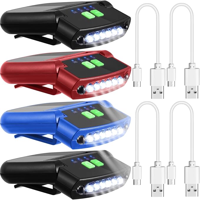 Mudder LED Clip on Cap Lights USB Rechargeable Cap Flashlight Clip Waterproof by Mudder