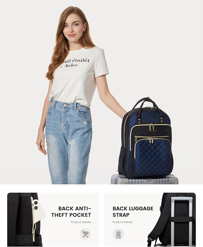 LOVEVOOK Laptop Backpack for Women, Fashion Travel Work Commuter Backpack Purse - Image 7