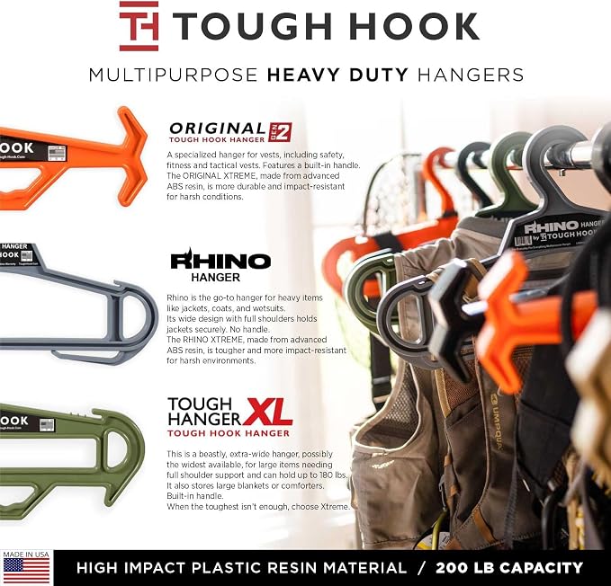Tough Hook Original Heavy Duty Hangers – The Superhero of Hangers USA-Made - Image 7