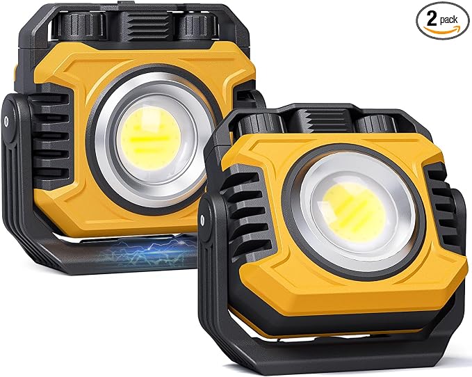 Samyoung 2-Pack 2400LM Magnetic Rechargeable Work Light, Dual-Sided LED Work by Samyoung