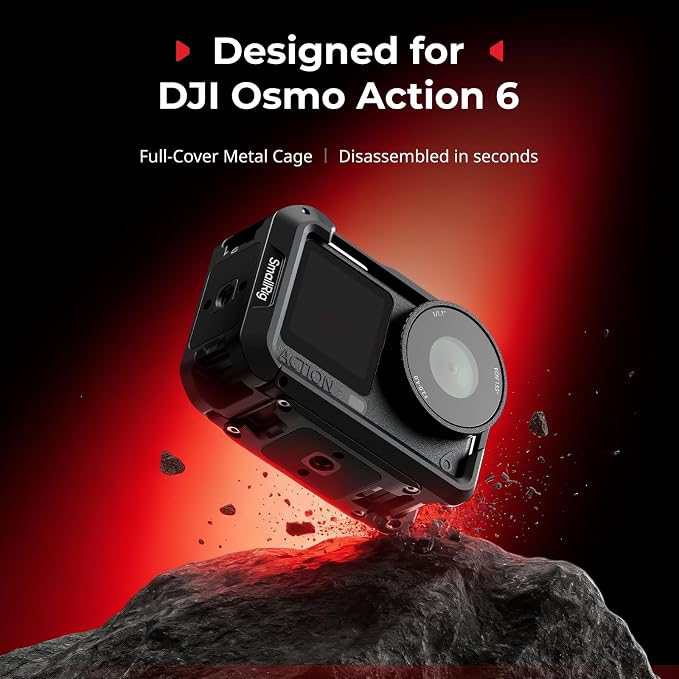 SmallRig Cage for DJI Osmo Action 6, Aluminum Alloy Camera Cage - Image 2