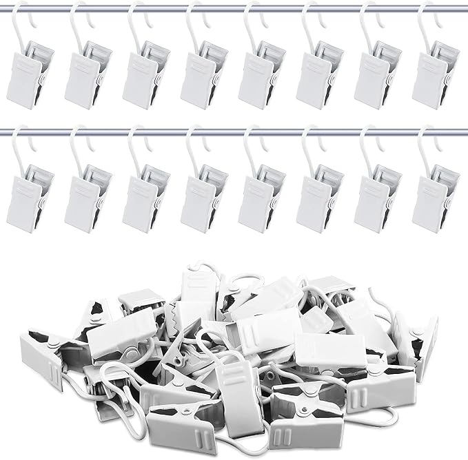 JANYUN 120 Pack White Clip Hook Set Curtain Clips - Image 4