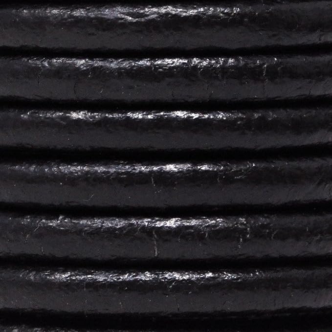 Mandala Crafts Round Genuine Black Leather Cord - Image 3