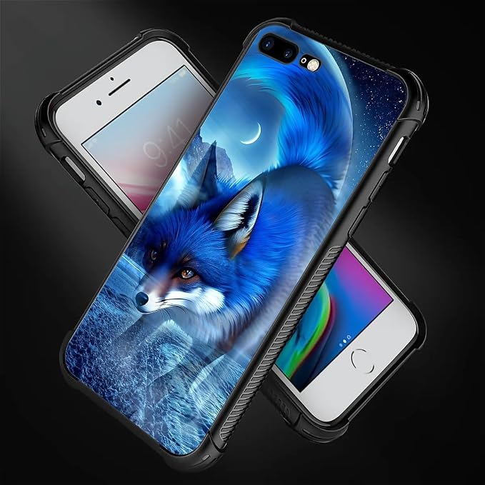 for iPhone 7/8 Case, Snowy Mountain Fox Lake Pattern Graphic Design Girl Boy - Image 2