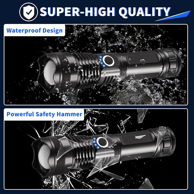 UUYEE 3Pack Rechargeable Flashlights High Lumens, Super Bright Flashlight - Image 6