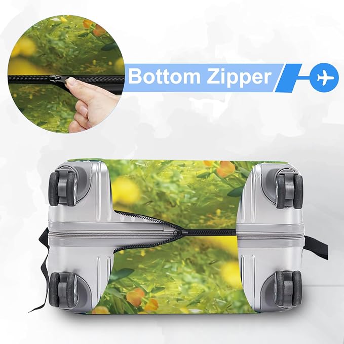 ANNA QUEEN Spring Cute Dog Travel Luggage Cover-Flower Stretchable Airplane - Image 5