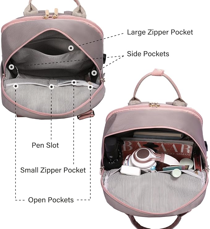 LOVEVOOK Laptop Backpack for Women 15.6 Inch Laptop Bag - Image 3